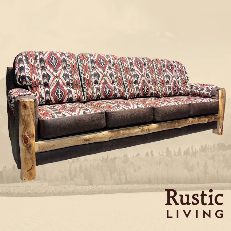 Aspen Rustic Log Furniture log mountain comfort 4 seater handmade in America using solid wood custom made for your mountain cabin, lodge, farmhouse, ranch and western lifestyle. 