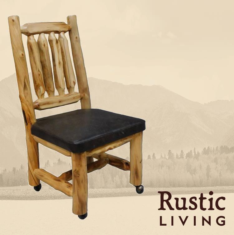 Aspen Rustic Log Furniture log Timberland Office Chair handmade in America using solid wood custom made for your mountain cabin, lodge, farmhouse, ranch and western lifestyle. 