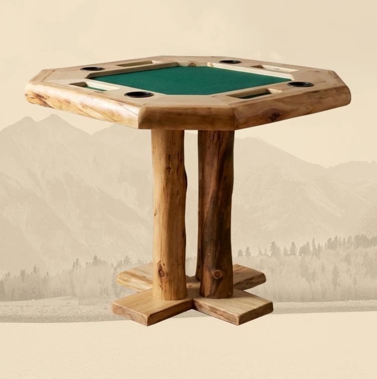 Rustic Log Bar Height Poker Table
