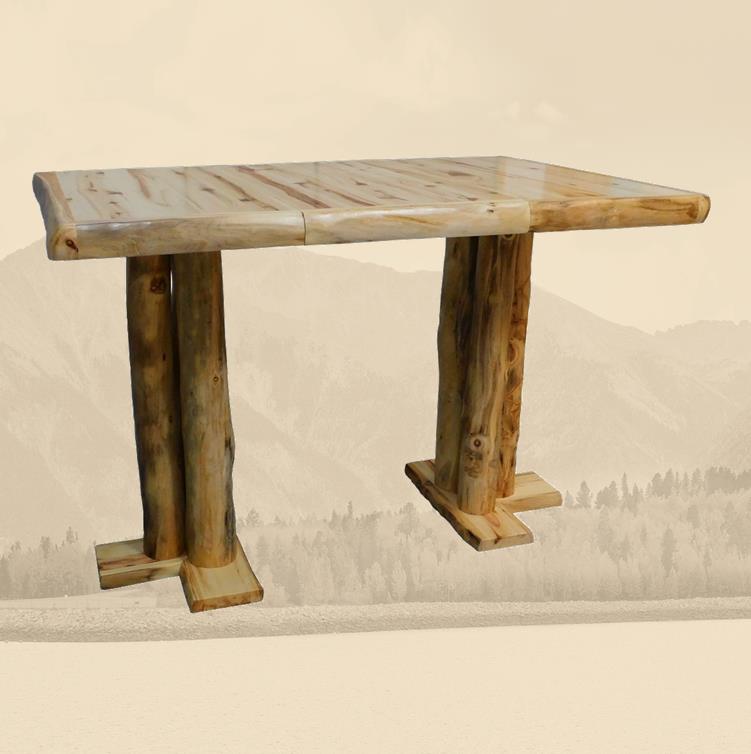 Rustic Log Bar Height Table