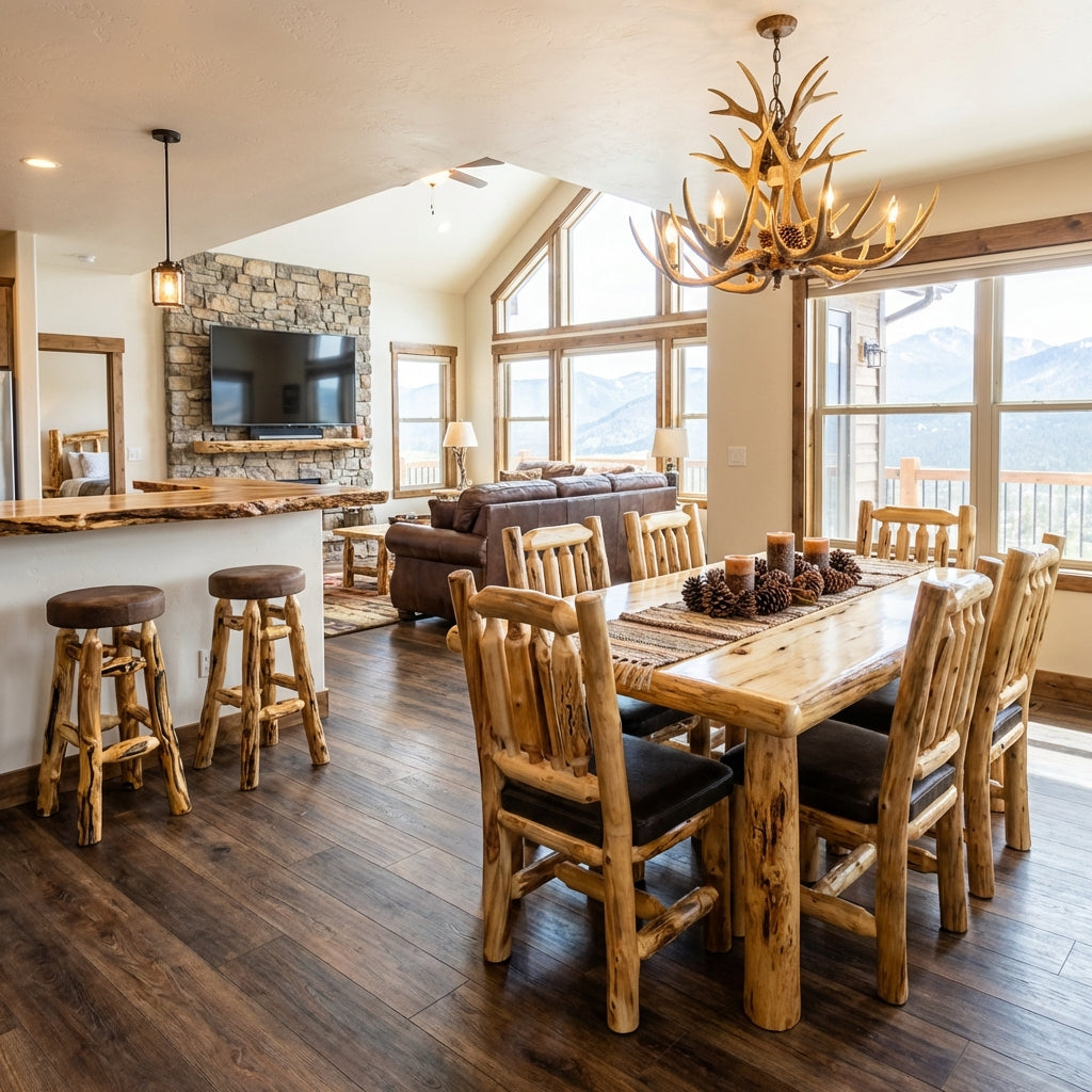 Rustic Log Dining Table