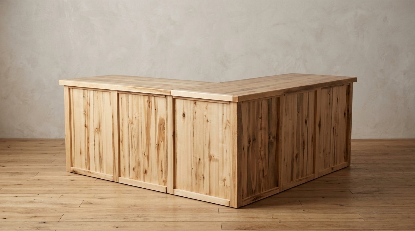 Rustic Farmhouse Executive L-Desk in Artisan