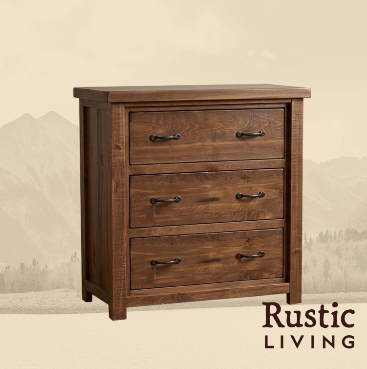 Rustic Farmhouse 3 Drawer Chest in Artisan