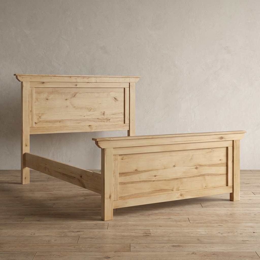 Farmhouse telluride bed showing just the bed frame. 