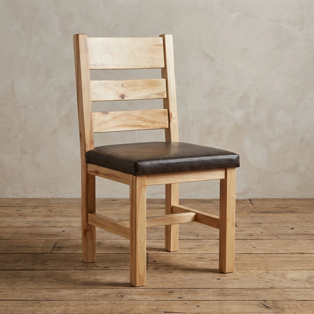 Farmhouse 72" Classic Wood Hickory Stain 7 Piece Dining Set