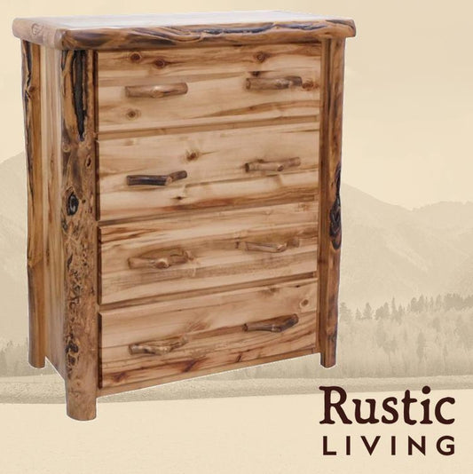 Log 4 Drawer Chest in Flat Front