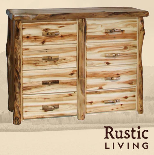 Log 8 Drawer Dresser in Flat Front