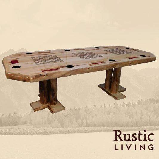 Log Rectangular Bar Height Game Table