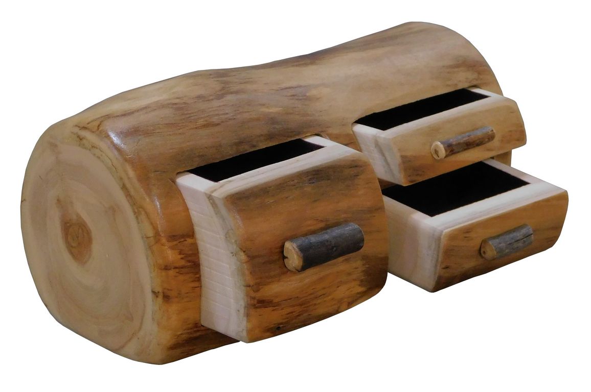 Log jewelry Box w/ Hidden Drawer