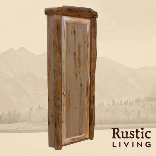 Log Corner Storage Cabinet in Log Front