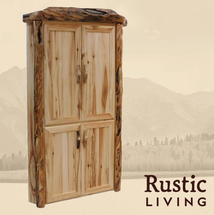 Log Legacy Corner Storage Cabinet in Flat Front