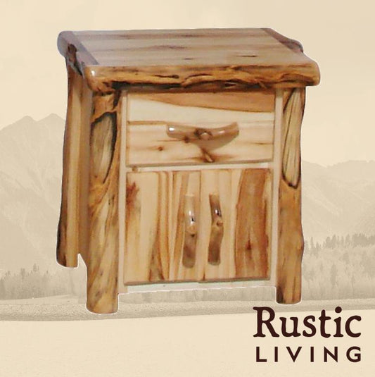 Log Night Stand in Flat Front