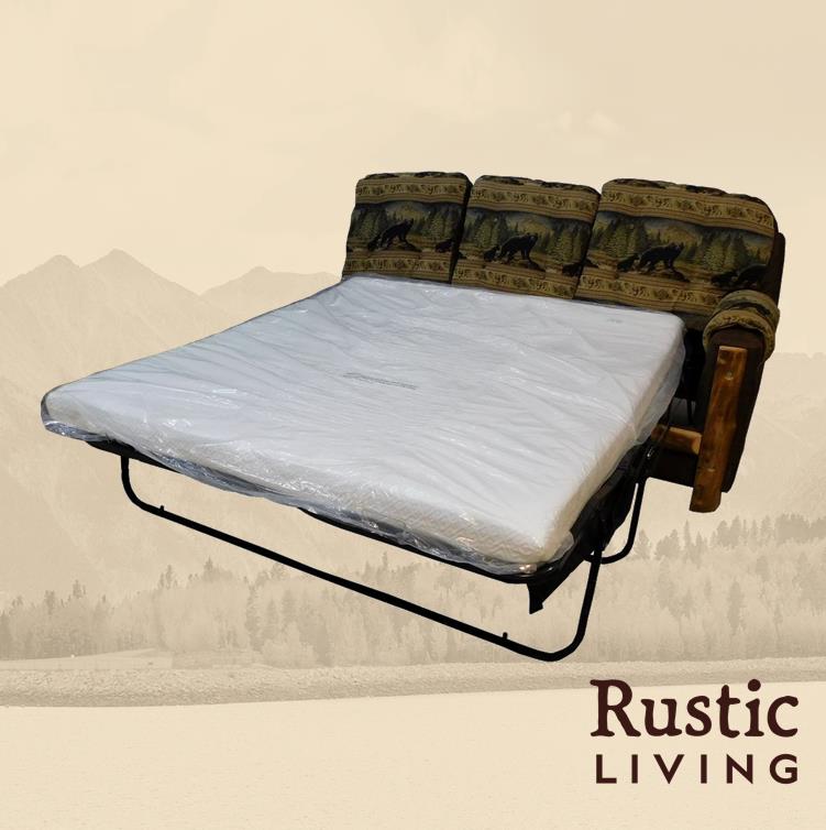 Aspen Rustic Log RH Mountain Comfort Section Sofa Sleeper