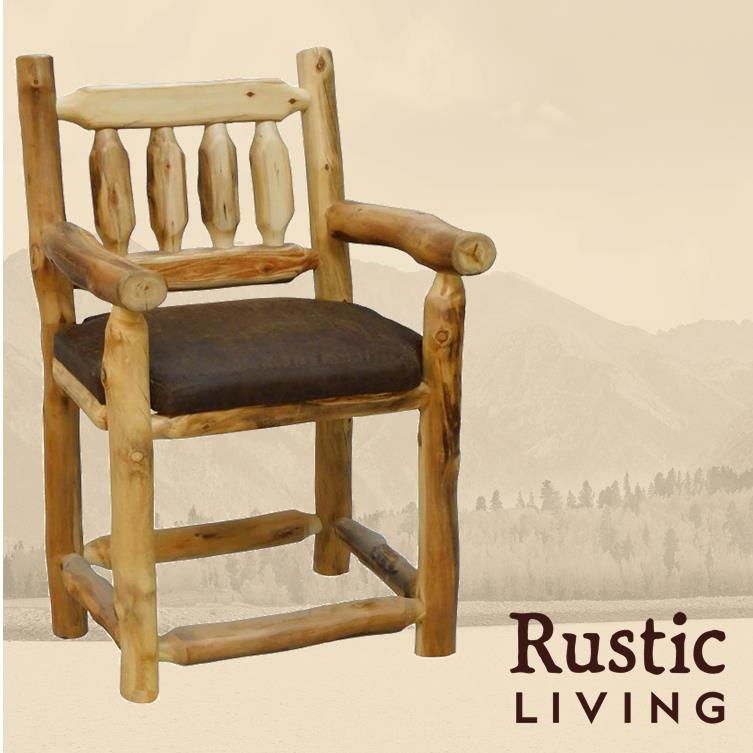 Log Timberland Counter Chair w/ Arms