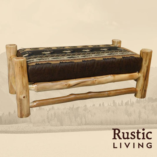 Log Timber Comfort Ottoman Love Seat