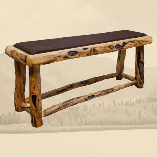 Log Upholstered Counter Bench