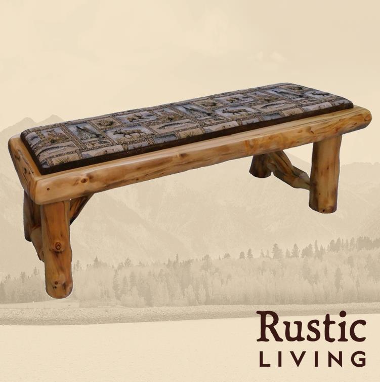 Log Upholstered Dining Bench