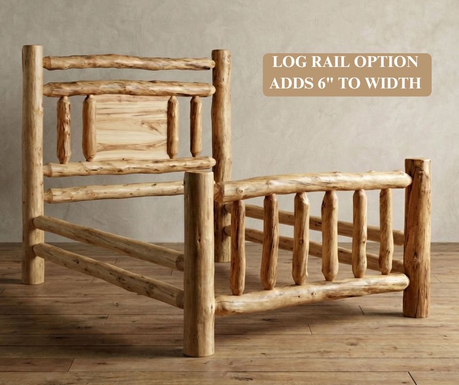 Aspen Rustic Log Lakeside Accent Bed