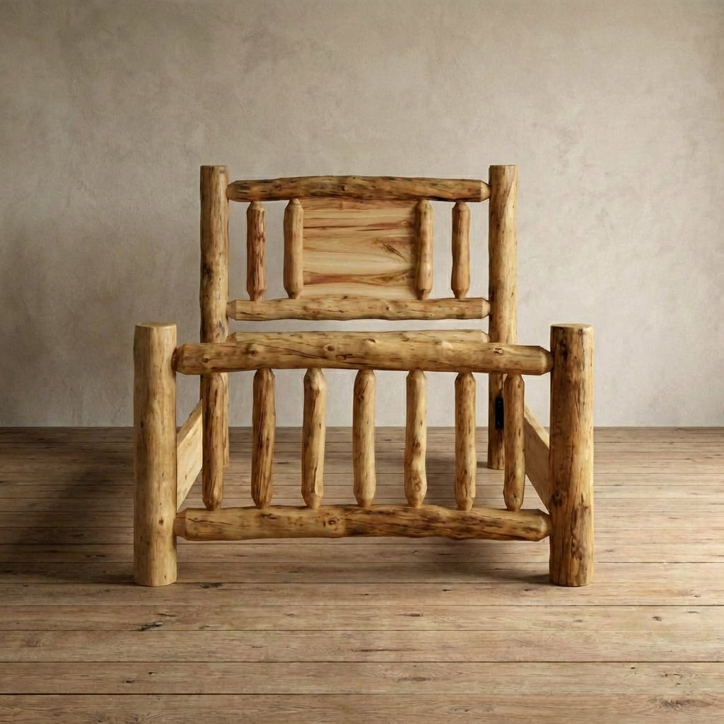 Aspen Rustic Log Lakeside Bed