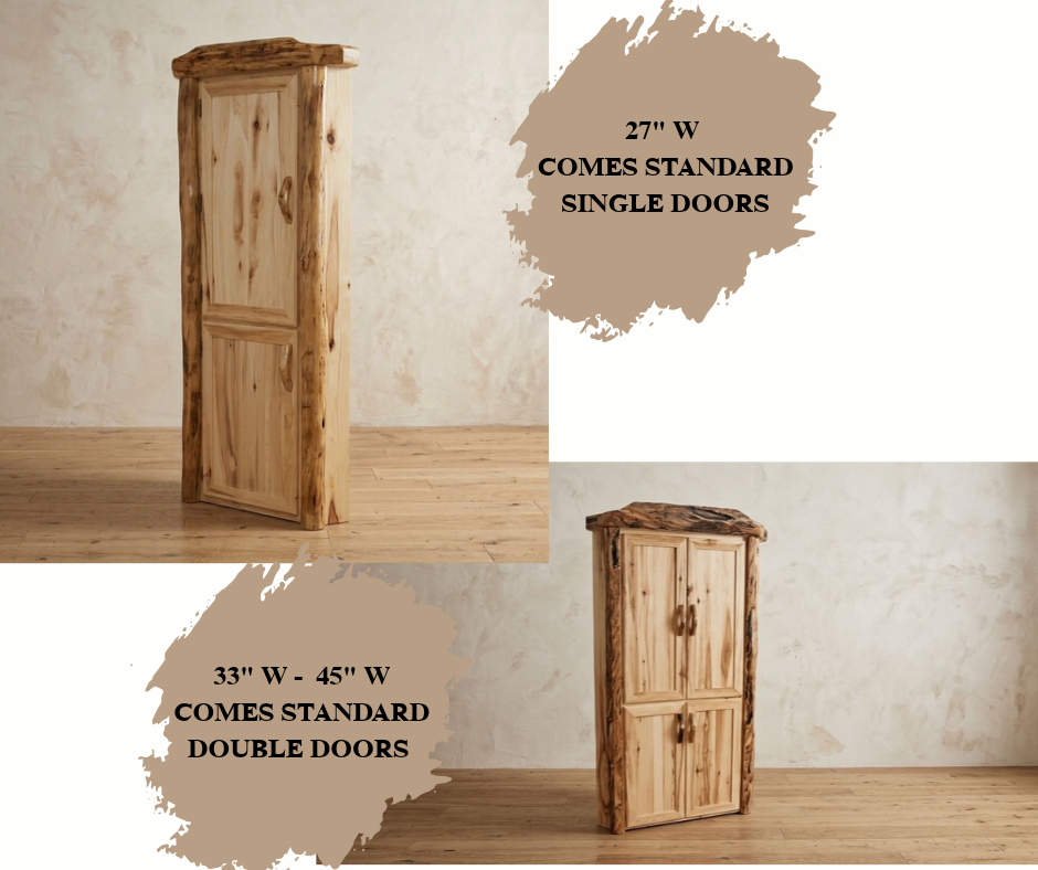 Aspen Rustic Log Legacy Corner Storage Cabinet in Flat Front