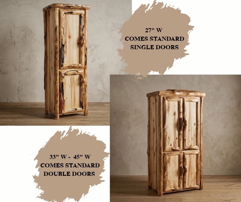 Aspen Rustic Log Legacy Storage Cabinet in Log Front