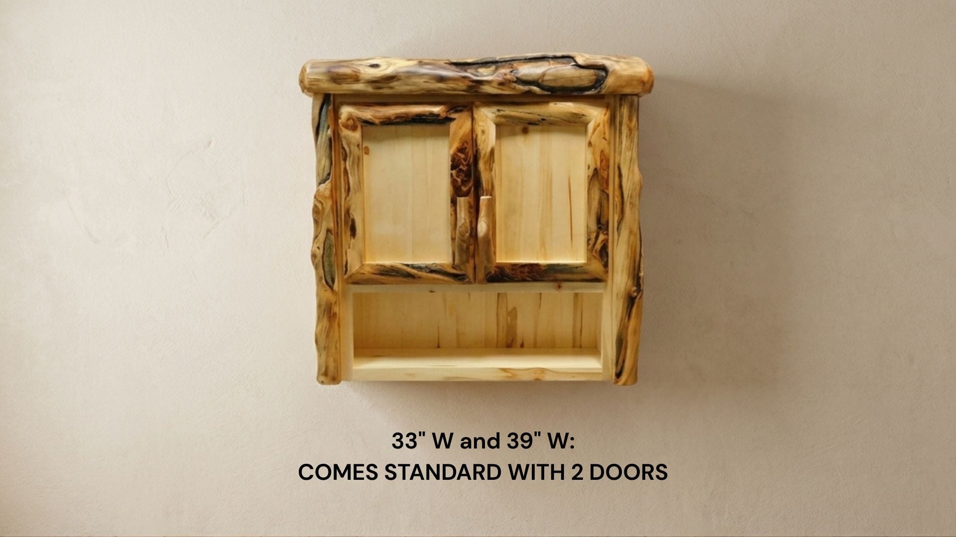 Aspen Rustic Log Bathroom Wall Cabinet in Log Front