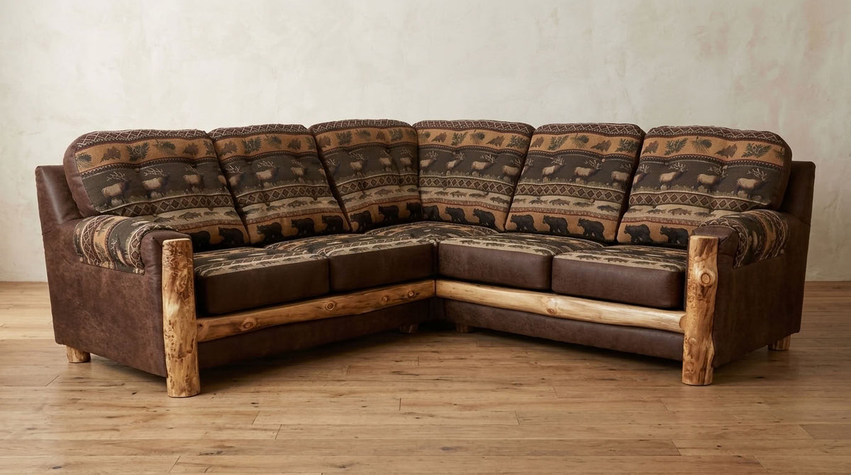 Aspen Rustic Log Loveseat x Loveseat Mountain Comfort Sectional