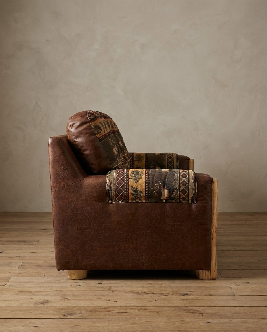 Aspen or Hickory Rustic Log Mountain Comfort Love Seat