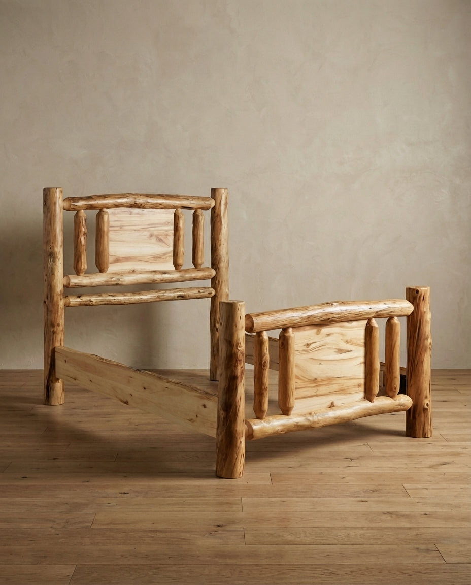 Aspen Rustic Log Mountain Lakes Bed
