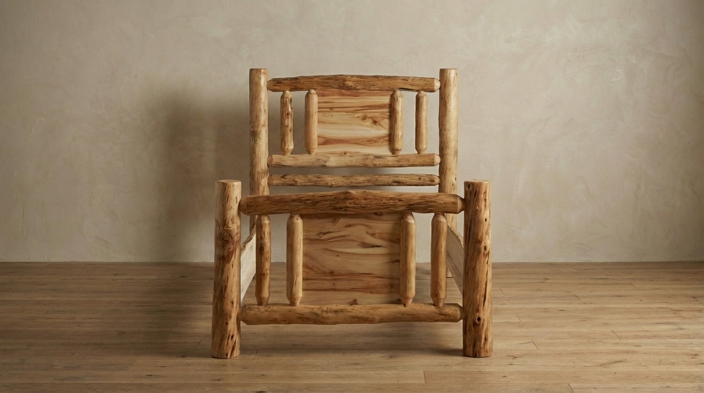 Aspen Rustic Log Mountain Lakes Bed