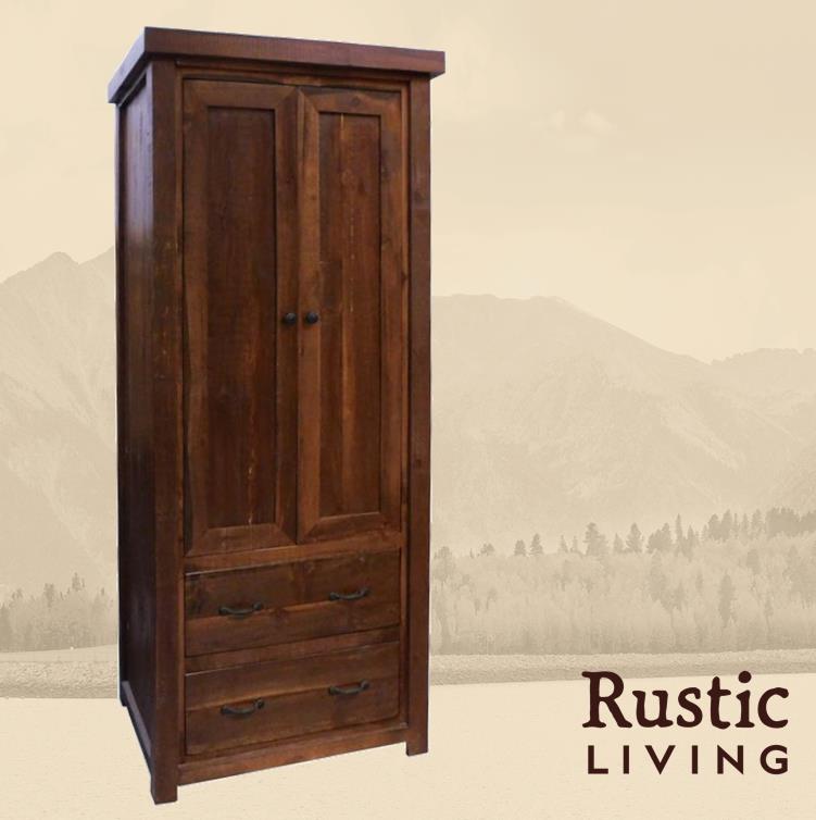 Rustic 2 Drawer Storage Cabinet in Artisan