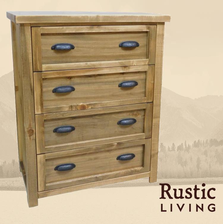 Rustic 4 Drawer Chest in Heritage