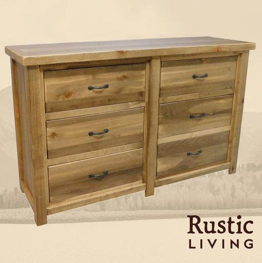 Rustic 6 Drawer Dresser in Artisan