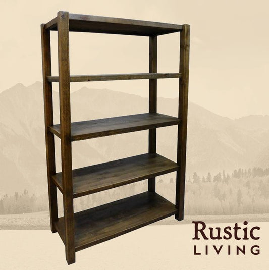 Rustic 75"h Open Bookcase