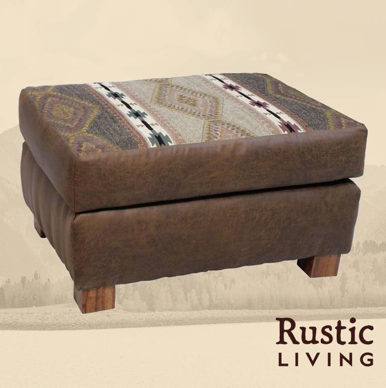 Rustic Mountain Comfort Ottoman Love Seat