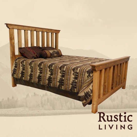 Rustic Telluride Bed in Timberframe