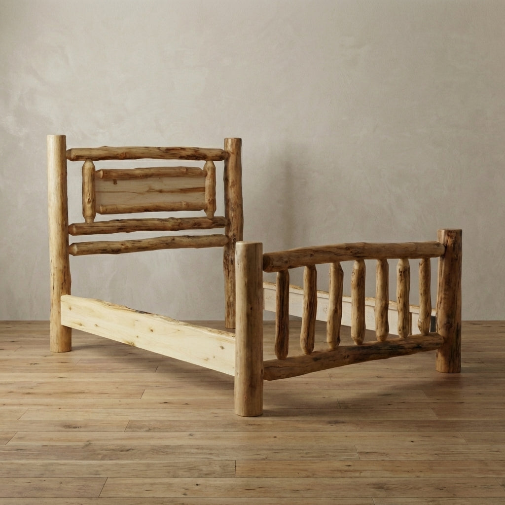 Aspen Rustic Log Riverside Bed