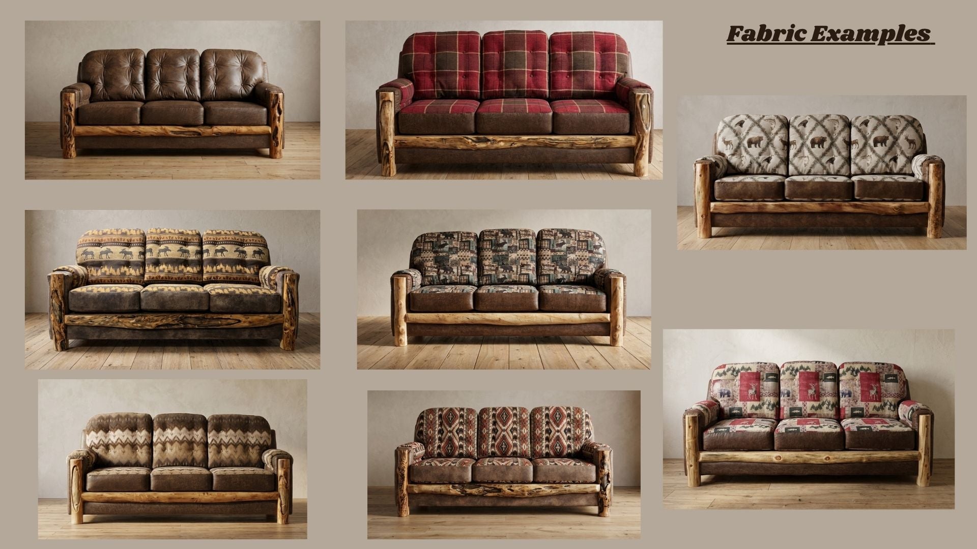 Rustic Log Mountain Comfort Sofa