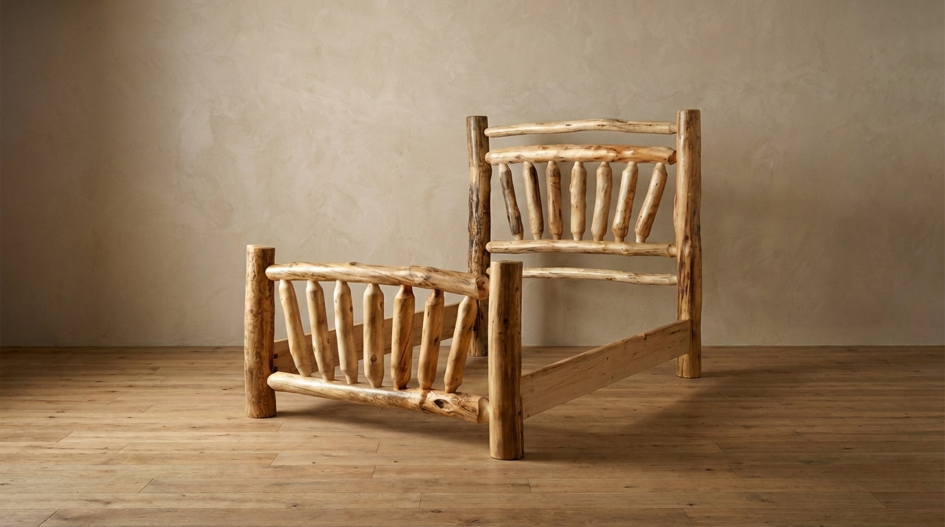 Aspen Rustic Log Sunrise Accent Bed