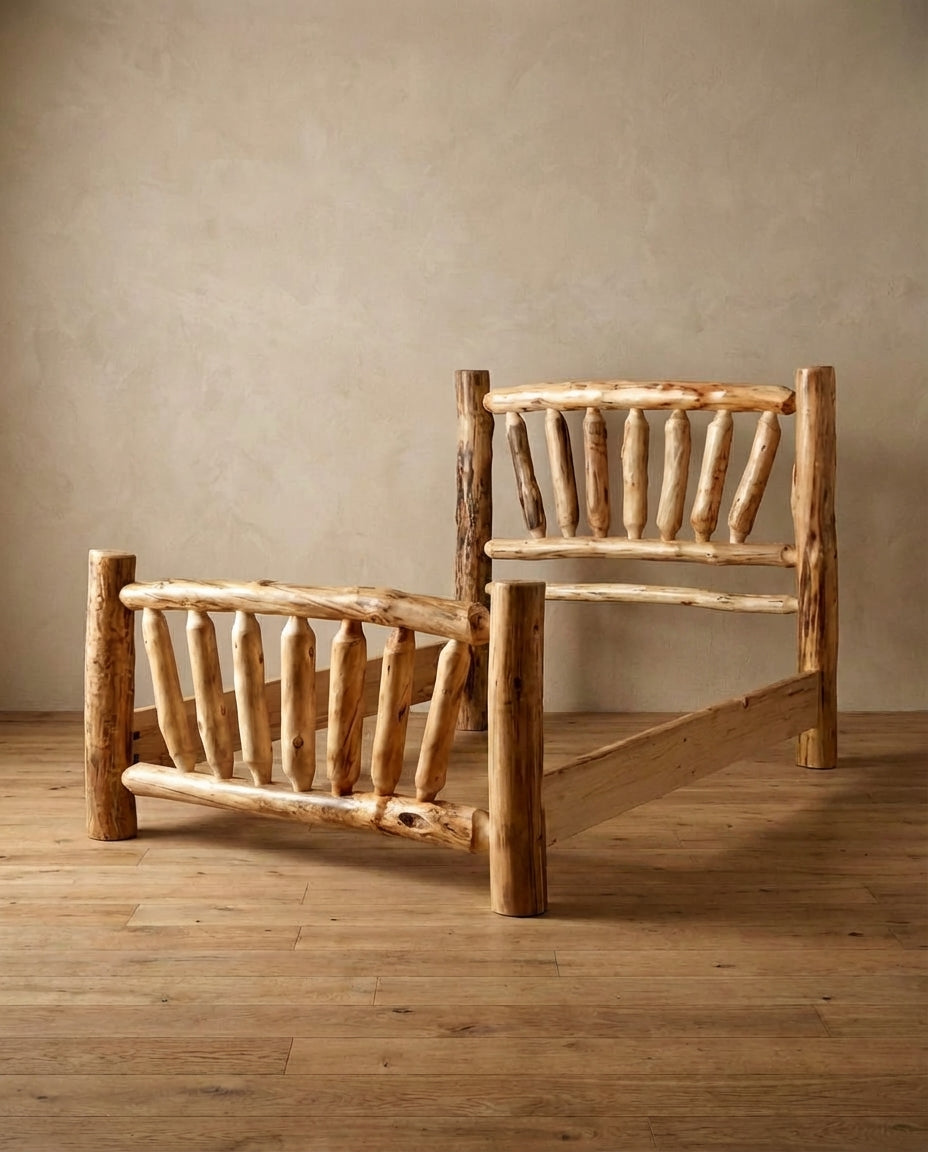 Aspen Rustic Log Sunrise Bed
