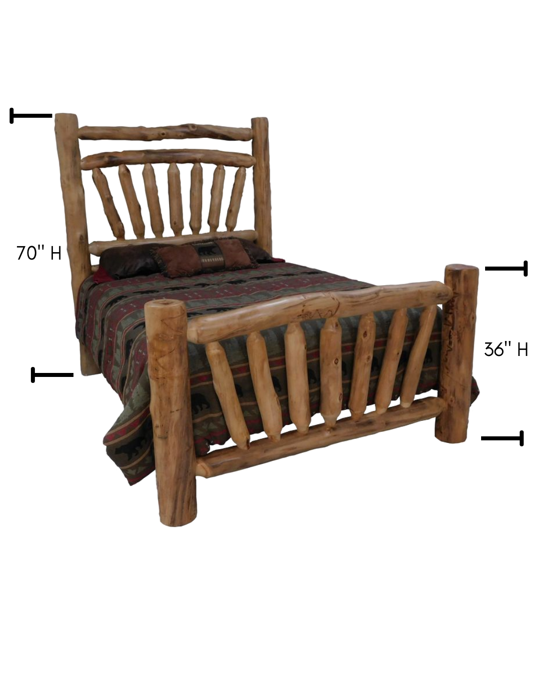 Aspen Rustic Log Sunrise Accent Bed
