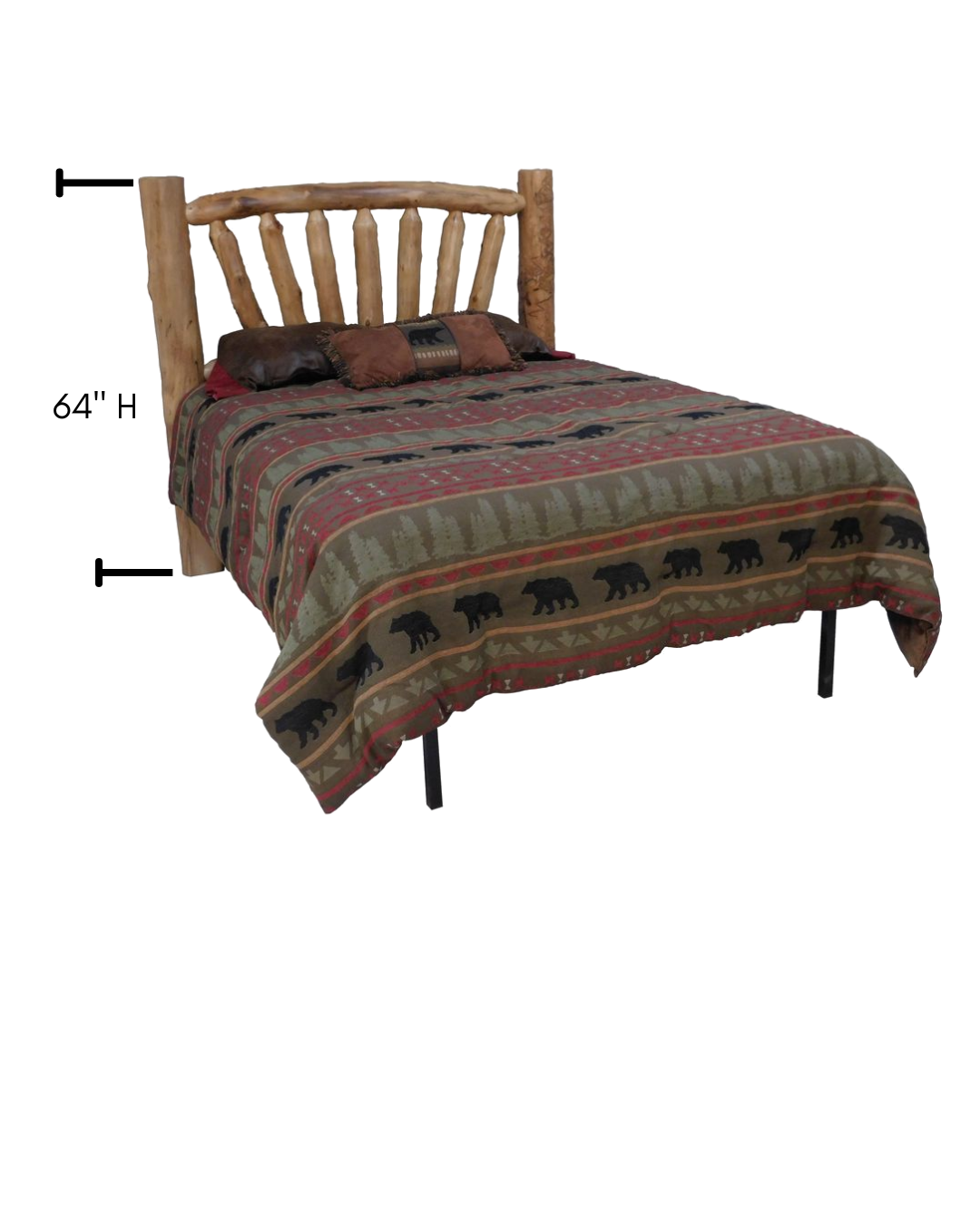 Aspen Rustic Log Sunrise Headboard