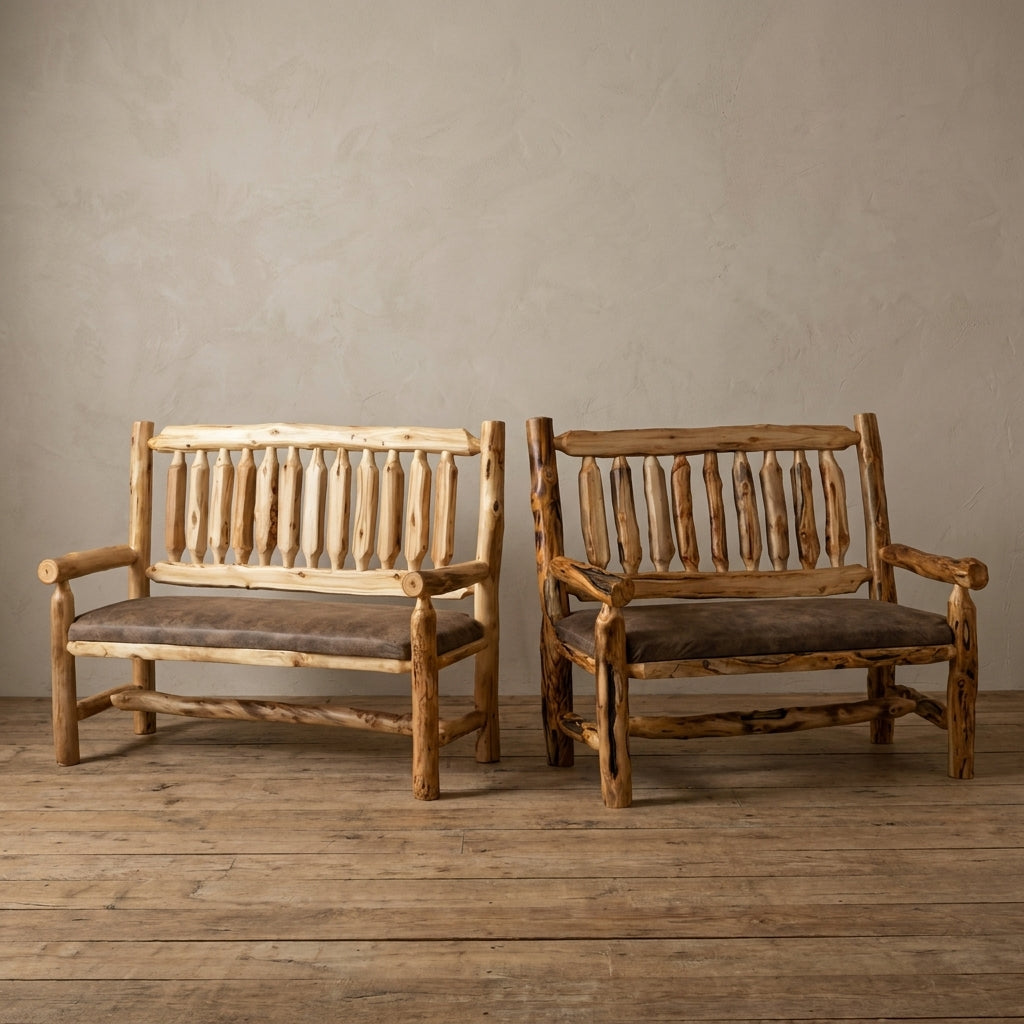 Rustic Log Timberland Bench