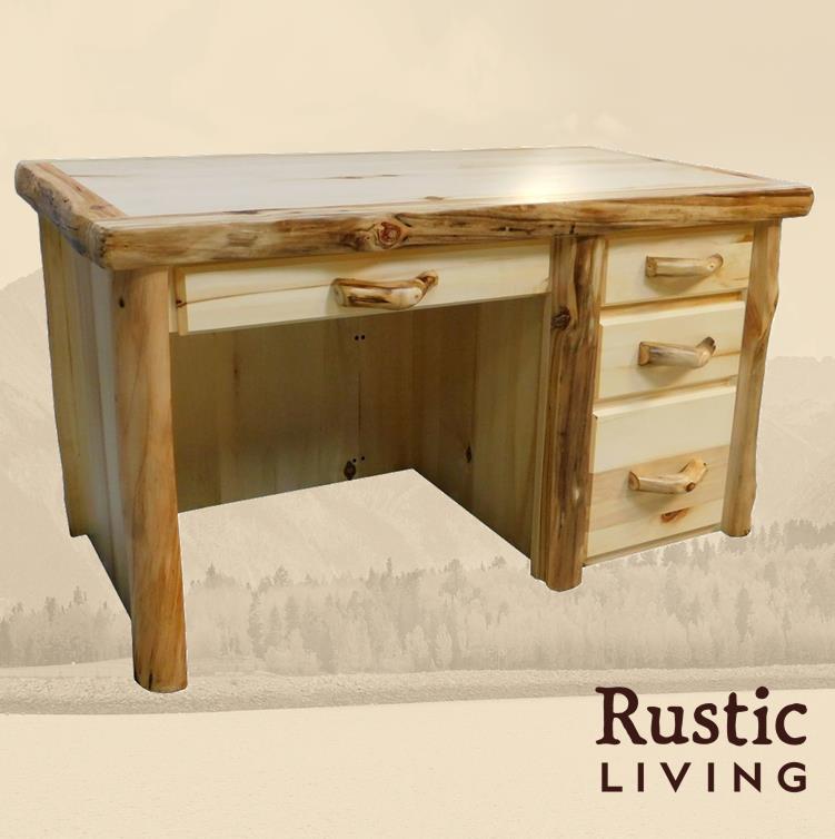 Log Executive Desk in Flat Front